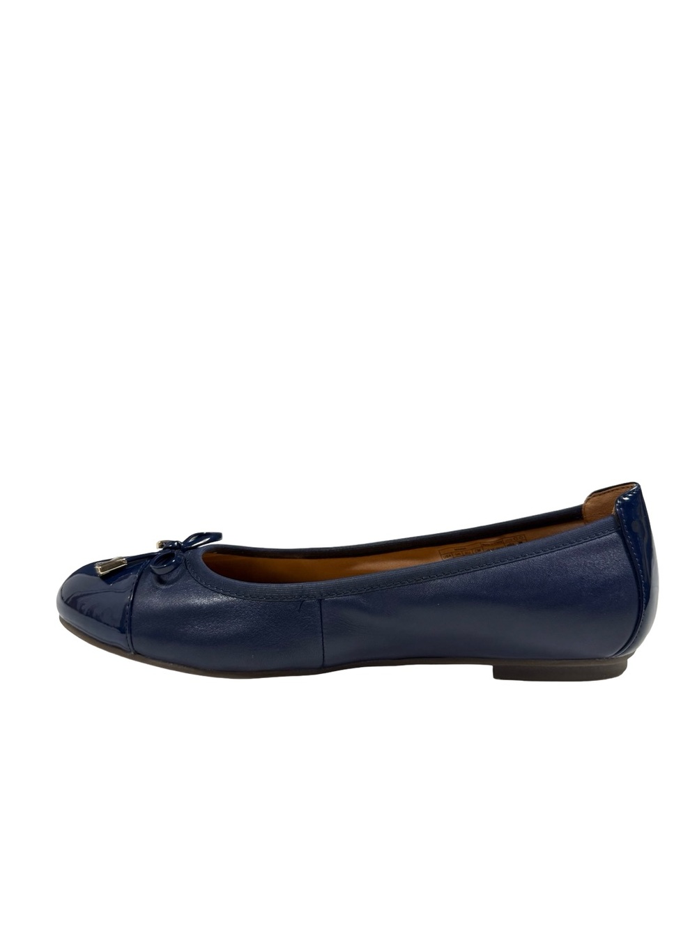 Vionic Minna Ballet Flats Navy Leather Patent Cap Toe Comfort Shoes Womens 7.5 - Picture 4 of 11